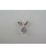 CLASSY SOLITAIRE SLIDE CHARM SINGLE CLEAR STONE SILVER COLOR BOW ONLY 1 ... - £6.32 GBP