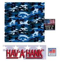 Usa Made Hav-A-Hank Blue Camo Camouflage Bandana Head Neck Wrap Scarf Face Mask - £6.31 GBP