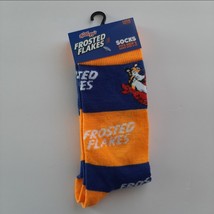 Men Socks Kellogg&#39;s Frosted Flakes 1-Pair Shoe Size 6-12 Orange Crew Novelty - £5.25 GBP