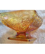Gold Carnival Glass ~ Candy Dish/Bowl ~ Cut Glass ~ Triangular Shape 6.5... - €30,29 EUR