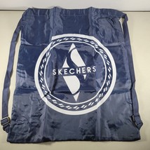 Skechers Bag Backpack Gym Bag Tote Sack Navy Blue 17&quot; x 20&quot; Nylon Drawstring - £6.70 GBP