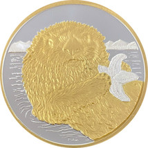 Alaska Mint Starfish Otter Medallion Silver Gold Medallion Proof 1 Oz. - $148.99