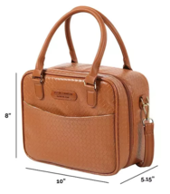 Veronica Jamison Hampton Brown Faux Leather Lunch Bag Tote Containers Gi... - $895.08 MXN