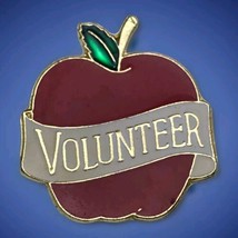 Teacher Volunteer Apple Gold Time Pin Education Assistant Vintage 80s - $11.95