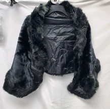 Zofirao Women's One Size Fashion Soft Long Faux Fox Fur Shawl Black image 3