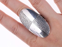 sz8.5 Vintage Native American oversized Modernist sterling ring - $183.15