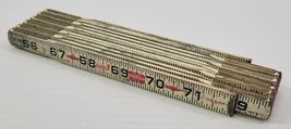 PV) Vintage Lufkin 72" Wooden Foldable Tape Measure Stick USA - $9.89