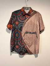 Metallica Rock Band Hawaiian Short Sleeve Button Down Mandala Print Size... - $59.95