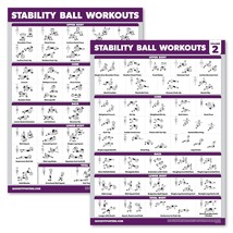 2 Pack - Yoga Ball Workout Exercises Volume 1 &amp; Volume 2 - Stability Bal... - $16.99