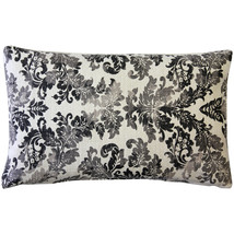 Calliope Gray Damask Pattern Throw Pillow 12x20, with Polyfill Insert - £32.13 GBP