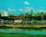 Skyline and Trinity River Fort Worth Texas TX 1968 Chrome Postcard E5 - $3.91