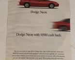 1990s Dodge Neon Vintage Print Ad Advertisement pa16 - $6.92