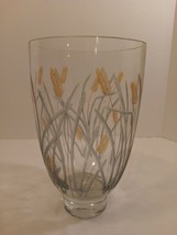 Fifth Avenue Foxtails Wheat Grass Flower Harvest Crystal Art Vase Large 10&quot; Tall - £39.56 GBP