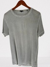 Patrick Assafar Tee Cotton Spandex Crewneck in Washed Charcoal Gray Size... - $19.79