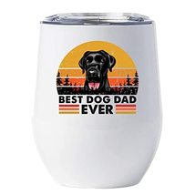 Best Black Labrador Dog Dad Ever Wine Glass Tumbler 12oz With Lid Gift For Pet P - £17.87 GBP