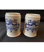 antique set of 2 Dutch DELFT ceramic albarello / apothecary jar . Marked... - £39.31 GBP