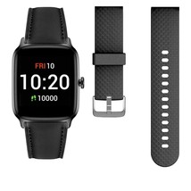 Letsfit EW1 Black Smartwatch with Leather Band - £57.66 GBP