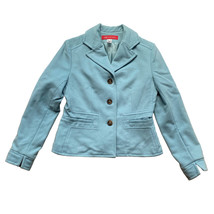 Anne Klein Petite Small Womens Blue 100% Wool Jacket Lined Blazer Career - £22.02 GBP