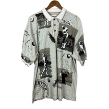 Golfsmith Polo Shirt Mens XXL Beige Golf All Over Print Short Sleeve Cla... - $44.98