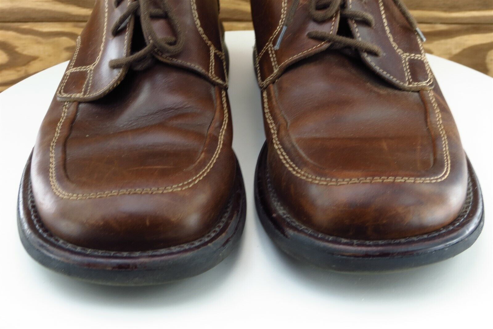 Kenneth Cole Reaction Shoes Sz 9 M Brown Derby Oxfords Leather Men - $39.59
