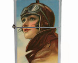 Pin Up Girl Aviator Rs1 Flip Top Dual Torch Lighter Wind Resistant - £13.19 GBP