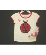 NEW Lazoo Girl&#39;s Top Infant 18 Months Ladybug Short Sleeves White w/ Red... - £9.57 GBP