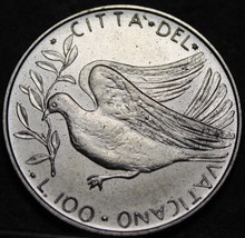 Vatican 100 Lire, 1971 Gem Unc~Dove With Olive Branch - £8.64 GBP