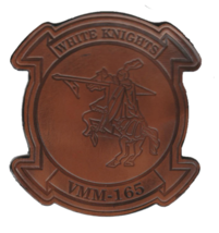 4.5&quot; Marine Corps VMM-165 White Knights Antique Leather Patch - £113.66 GBP