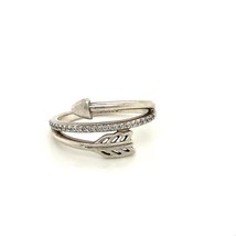 Vintage Sterling Signed ALE Pandora CZ Stone Arrow Wrap Carved Loved Rin... - £35.20 GBP