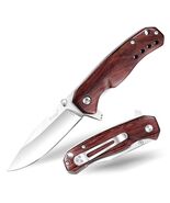 Pocket Knife Folding 2.76&quot; 8Cr13MoV Steel Blade Wood Handle EDC Outdoor - €12,10 EUR