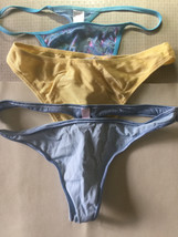 (3) Vintage STRING THONG Bikini Panties Victoria&#39;s Secret, Van Mar ( Large) - $27.96