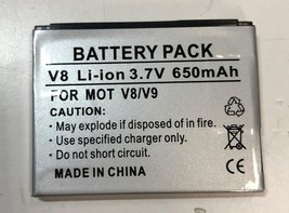 BATTERY PACK V8 Li-Ion 3.7 650 mAh FOR MOTOROLA V8/V9 - $5.99