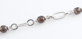Judith Ripka Sterling Silver Chain Toggle Necklace w/ Smoky Quartz Beads 22&quot; - £269.52 GBP