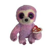 TY Beanie Boos 6" Purple Sloth Dreamy Plush Stuffed Animal Toy Big Purple Eyes - $10.38