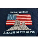 Land of the Free Home of the Brave Iwo Jima Blue 2XL T Shirt American Flag - £18.15 GBP