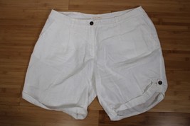Eileen Fisher 14 White Organic Linen Cuffed Shorts - £18.66 GBP
