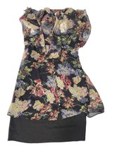 Haute Hippie Short Slevees Womens Dress, 1 Piece Size Small Color Black Floral - £50.63 GBP