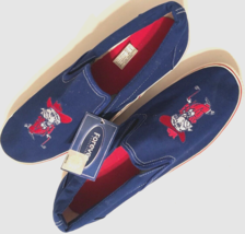 OLE MISS Rebels SEC Logo Blue Low Top Adult NCAA Slip On Sneakers 11 / 1... - $39.72