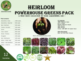 Heirloom Superfood Survival Kit 3000+ seeds, 12 varieties pack,100% orga... - £22.01 GBP