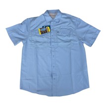 The American Outdoorsman Mens Medium Vented Fishing Shirt Short Sleeve Turquoise - £10.07 GBP