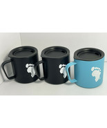 MiiR Camp Cups Three 12oz Blue Black Great Condition Pre-owned With Lids - £21.93 GBP