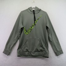 Nike Hoodie Mens Size Large Therma Fit  Olive Green Neon Swoosh Logo Gra... - $26.73