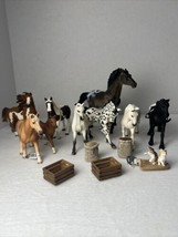 SCHLEICH Lot of 9 horses And Accessories. Most Horses Have Tags Still At... - £36.94 GBP