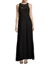 Vera Wang Lace Topped Illusion Dress Sz 2 Black - £88.75 GBP