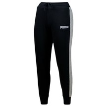 Puma New Women Contrast Track Pants Jogger Nwt Pants BLACK/GRAY Size L Nwt - £25.73 GBP