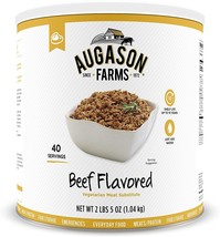 Augason Farms Beef Flavored Vegetarian Meat Substitute Large #10 Cans Emergency  - £39.48 GBP