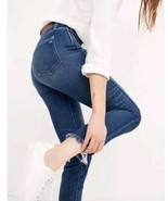 Madewell Women&#39;s Jeans Size 24 Blue Denim Slim Straight Leg Raw Hem Mid ... - €28,29 EUR