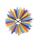 Organic handmade wooden wall clock with multicolor dial - The Comet - $159.00 - $249.00