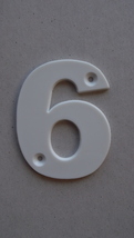 100 - New #6; White 3.25 inch House Hotel Door Mailbox Multi-use Plastic Numbers - $110.00