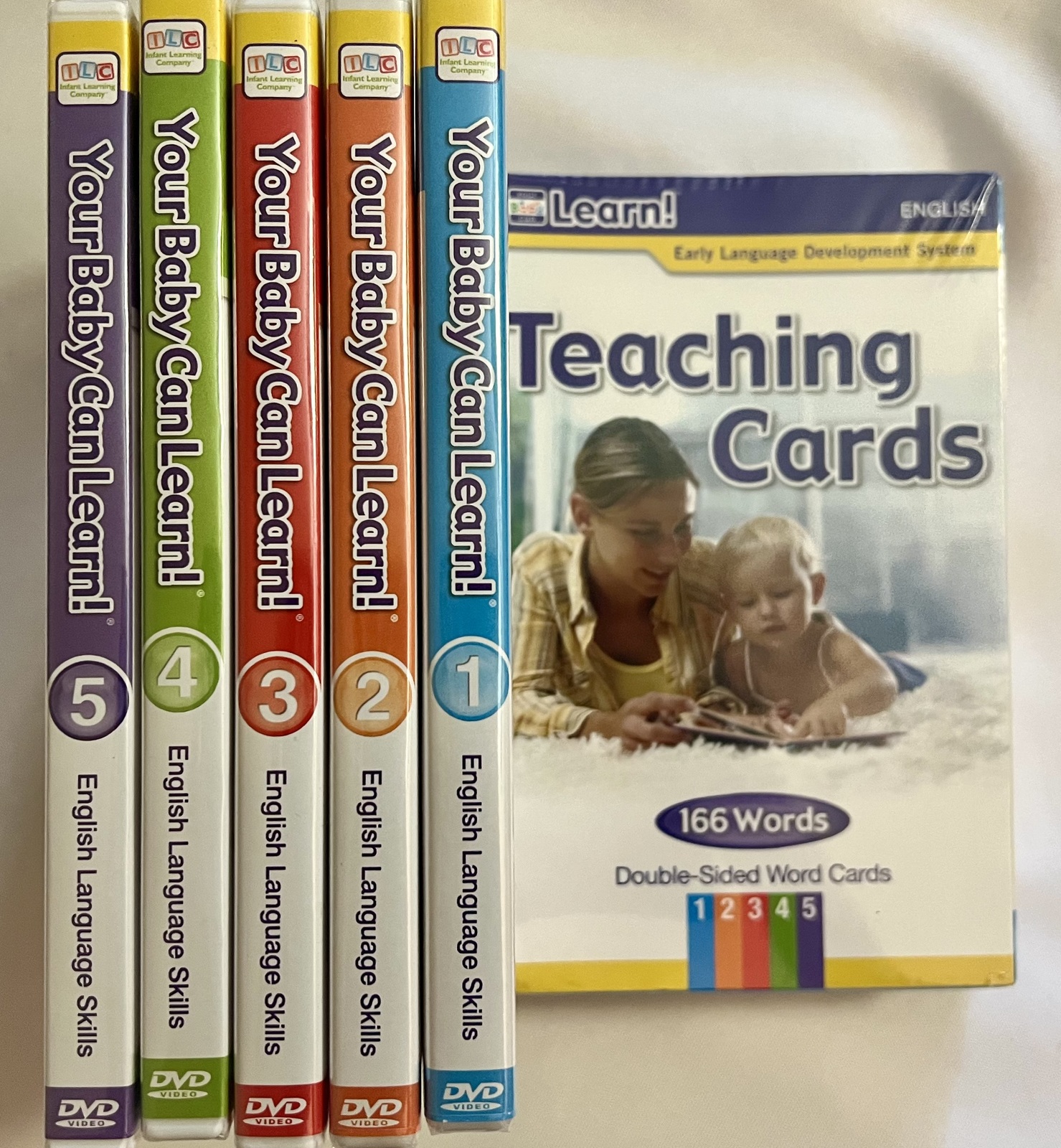 Your Baby Can Learn American English Volume 1-5 DVD With Teaching Cards - $74.95